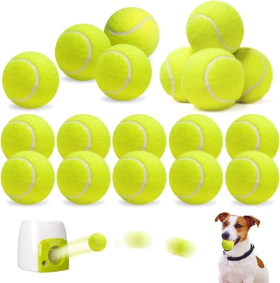 Tennisballen Hond - Hondenspeelgoed Ballen - Apporteerspel Training - Elastisch Duurzaam Materiaal - 5 cm 18 Stuks - Geel