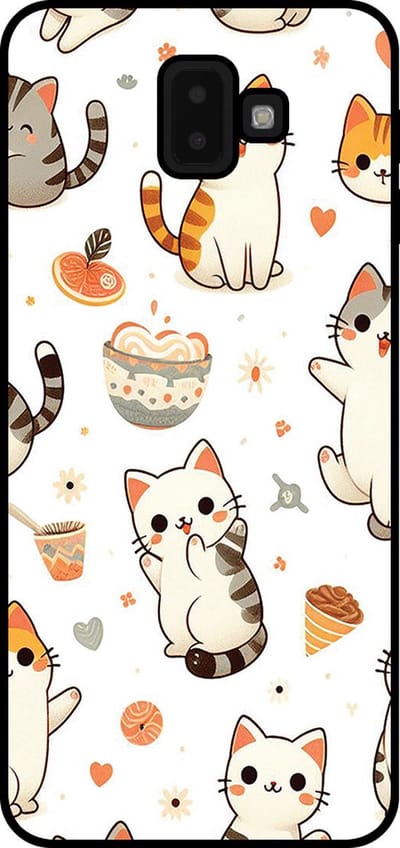 Smartphonica Telefoonhoesje Geschikt voor Samsung Galaxy J6 Plus 2018 met katten opdruk - TPU backcover case cat design geschikt voor Samsung Galaxy J6 Plus 2018