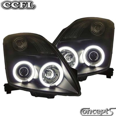 AutoStyle Set Koplampen passend voor Suzuki Swift II 2005-2010 - Zwart - incl. CCFL Angel-Eyes