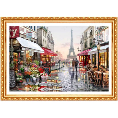 Diamant broderie paysage 5d bricolage diamant peinture pleine ronde diamant peinture 20X30CM gray