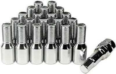 Wielbouten - M14 x 1,5 - 28mm - Zilver bouten - 20 stuks plus Sleutel / M14x1.5 / M14x1,5 / M14 x 1.5 / Inbus Bouten
