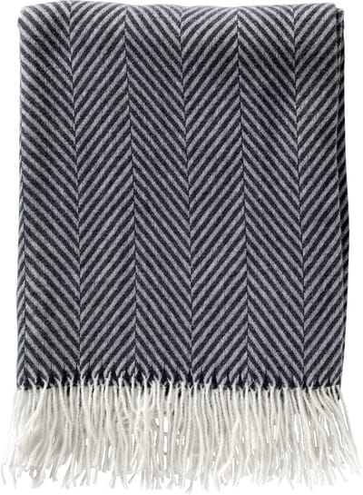 Dutch Decor - JOSEFIEN - plaid 140x180 cm - lichtgewicht - visgraatmotief - Charcoal Gray - antraciet