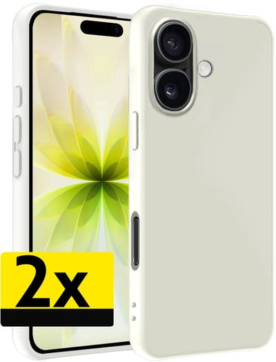 Hoesje - 2 Stuks - Geschikt voor Apple iPhone 17 - Sterk & Shockproof - Case Siliconen - Back Cover - Telefoon Hoes - Telefoonhoesjes - Wit
