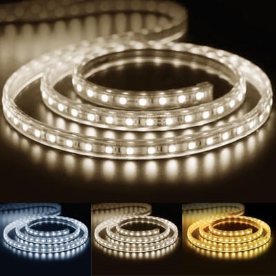 LED strip 220V 5050 IP65 60LED / m (per meter) - Warm wit licht