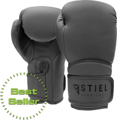 Stiel Metal DX Bokshandschoenen - PU - Matzwart (Beschikbaar in verschillende maten)