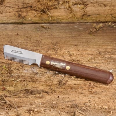 Mars Coat-King Klassieke trimmer met houten handgreep voor dun en middelmatig haar – 16,5 cm – roestvrij staal