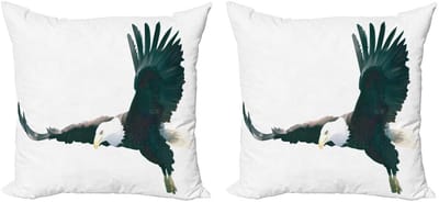 ABAKUHAUS Adler Kussenhoesenset – 2x60x60 cm – Dubbelzijdig Digitaaldruk – Geel Multicolor