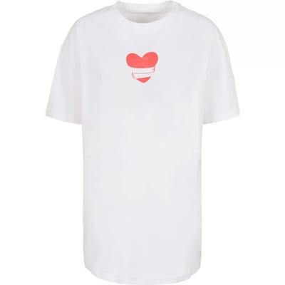 Dames-T-shirt oversized Merchcode Hugs & Love - Heart Hug