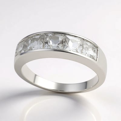 Cavill - 925 Sterling Zilveren Ring - 5 Princess Danburiet Kristallen 1,535 ct - Elegante Channel Zetting - Edelstenen Sieraad
