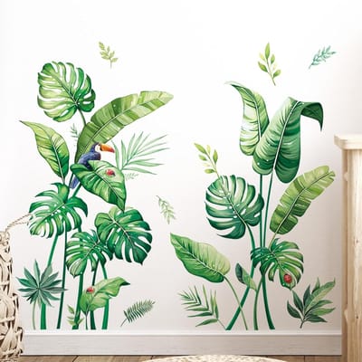 Palm Leaf Wanddecoratie - Groene Planten Muurstickers voor Tropische Sfeer in Woonkamer, Slaapkamer en Badkamer