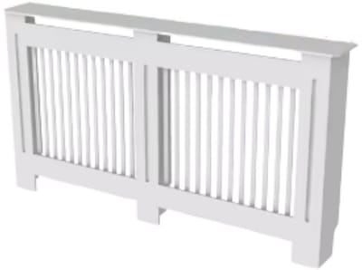 Radiatorombouw - 152x92 cm - Ombouw rooster - Verticale panelen - MDF - Stijlvol - Wit
