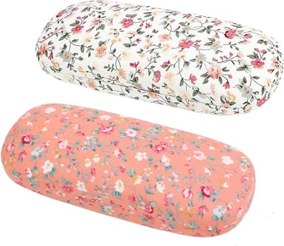 Set van 2 Draagbare Bril Etuis met Bloemenprint - Harde Hoes voor Zonnebrillen en Leesbrillen - Stijlvol en Compact Brilaccessoire