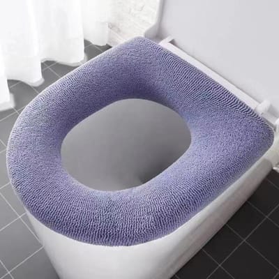 Tapis de siège de toilette chaud d'hiver, coussin de salle de bain, coussin doux pour quatre saisons, articles ménagers universels, outil de fermeture violet