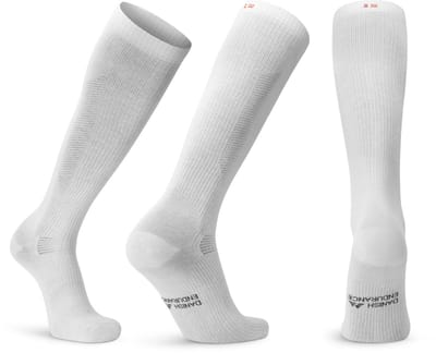 DANISH ENDURANCE Compressiekousen Dames & Heren - biologisch katoen - 14-18 mmHg - Wit - 1 paar - Maat 39-42