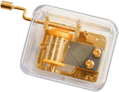 Muziekdoos Handzwengel - Decoratieve Doos - Cadeau Geven - Geen Batterij Nodig - 6 x 5 x 3 cm - Goud