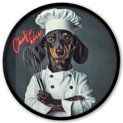 Poster in lijst Rond - Fotolijst 40x40 cm - Posters - Quote - Neon - Hond - Kokskleding - Ronde posterlijst zwart - Decoratie - Wanddecoratie woonkamer - Muurdecoratie slaapkamer