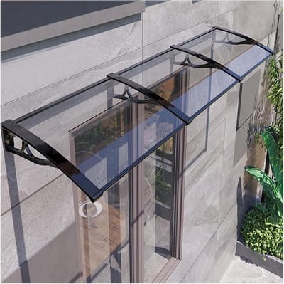 Buiten Luifel - Huisdeur Overkapping - Bescherming tegen weer - Sterke draagkracht - 80x330cm - Transparant