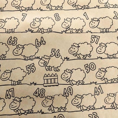 Kraft inpakpapier met Schaapjes – 70 cm × 200 m – 60 g/m² bruin Kraft