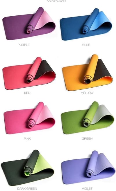 Antislip Yogamat en Fitnessmat van TPE | Schokabsorberend & Draagriem | 183x61 cm