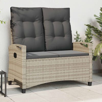 vidaXL - Tuinbank - met - kussen - 105 - x - 60 - x - 112 - cm - staal