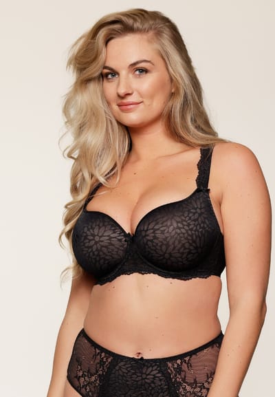 LingaDore - Daily Uni-Fit Plus BH Zwart/Nude - maat 85E - Zwart/Beige