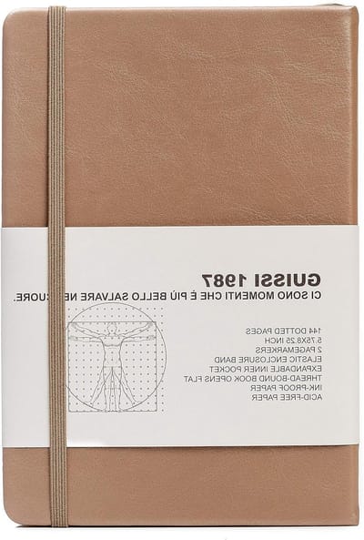 Klassiek Dotted Grid Notitieboek A5, Hoogwaardige 80gsm Dikte, Acid-vrij Papier, Ideaal voor School en Kantoor, 144 Pagina's, Inclusief Binnenzak