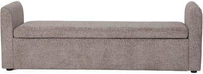 Giga Meubel Opbergbank Calvin - Stof Taupe - 2 Zitplekken - 151x45x50cm
