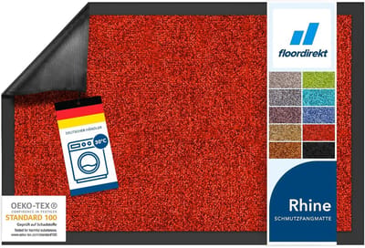 FLOORDIREKT Deurmat - Droogloopmat - Schoonloopmat - Rhine - Waten Melon Red - 40 x 60 cm