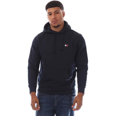 Heren Tommy Hilfiger Tonal Badge Trekkoord Hoodie in Marineblauw