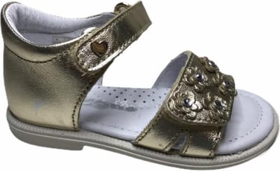 Falcotto bloempjes velcro sandalen 1635 goud  mt 24