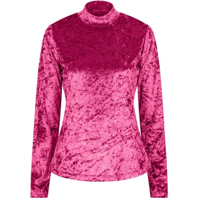 EsQualo Top Velours De Panne Pink Maat: XS | Longsleeves Outlet | Dames | Roze