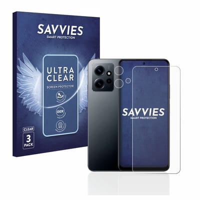 Savvies - Screenprotector voor Xiaomi Redmi Note 12 4G (Voor+Camera) - Folie Beschermfolie transparant 6 Stuks