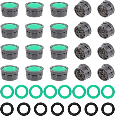 20Pcs Faucet Aerator Kit - Vervangende Sink Aerator met 20Pcs M22 M24 Wasmachines - Plug-In Restrictor - Kraan Filter Onderdelen voor Keuken en Badkamer
