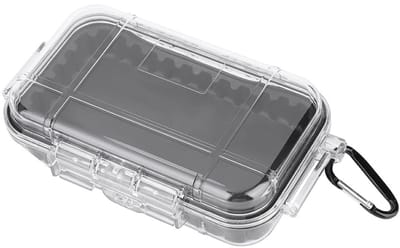 Dailygoods- Opbergkoffer Schokbestendig - Waterdichte Opbergdoos - Draagtas - Transparant - Roestvrij Staal - Afmetingen 19 x 12 x 5 cm