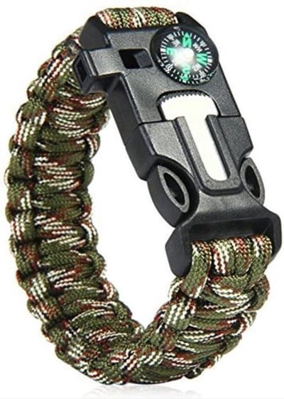 *** Survival Paracord Armband met Kompas en fluitje - 4 in 1 - Camouflage - met kompas, fluitje en camouflagedesign - Outdoor Survival -van Heble® ***