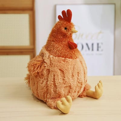 23-45cm Cartoon Creatieve Kip Pluche Pop Kussen Burger Veranderde Kip Dier Knuffel Huisdecoratie Cadeau Voor Kinderen about 23cm beige