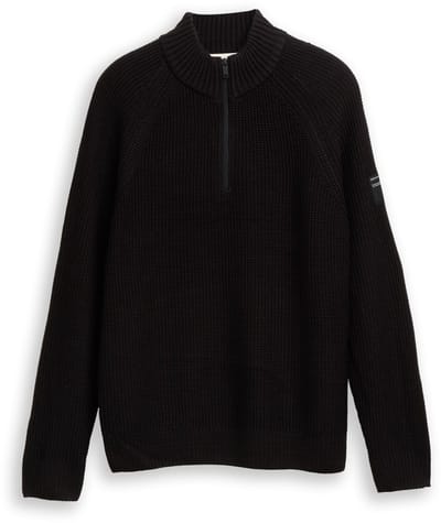 Tom Tailor Denim - Troyer gebreide trui - Maat XS - Black