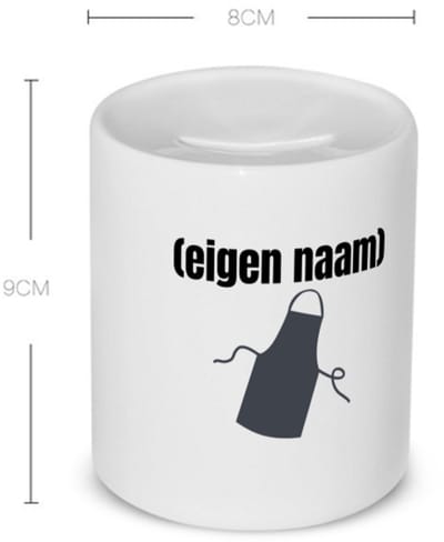 Akyol - schort Spaarpot - Kok - iemand die goed kan koken - met eigen naam - leuk cadeau voor iemand die chefkok is - cadeau - kado - 350 ML inhoud