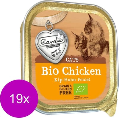 Renske Kat Bio Alu 85 g - Kattenvoer - 19 x Kip Graanvrij - NL-BIO-01