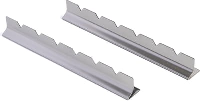 BBQ Kebabspiesen - Kebabrek van roestvrij staal - Grillaccessoires - Met 6 groeven - Voor houten, bamboe, ronde, metalen en platte kebabs - 2 stuks - Zilver