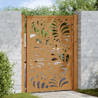 vidaXL Poort met golfontwerp 100x125 cm weervast staal