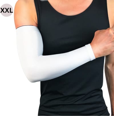 Nivard Polswarmers - Armwarmers Dames - Duimopening - Wol - Armstukken - Winter - Wit - Maat XXL