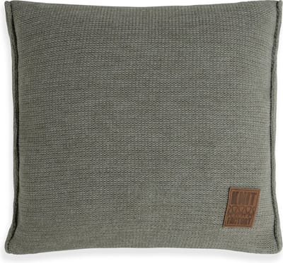 Knit Factory Uni Sierkussen - Vierkant kussen - Kussen woonkamer - Bank kussen - Decoratie kussen - Urban Green - 50x50 cm - Kussenhoes inclusief kussenvulling