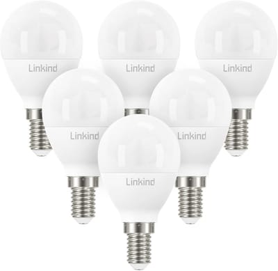 E14 LED-lampen, Klein Golfbal P45 LED-lamp, 5W (40W Equivalent) Daglicht Wit, 470lm, Niet-dimbaar, 6-pack