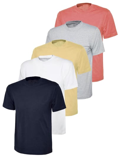 Kruze | Dames Crew Neck T-Shirts (5 Pack) - NVY/GRY/WHT/PNK/NUDE