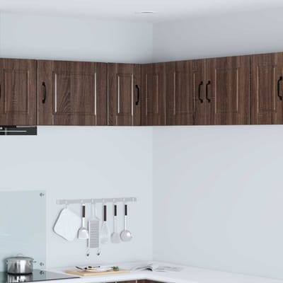 vidaXL - Wandhoekkast - PORTO - Bruin - Eiken - 57 - x - 57 - x - 40 - cm - Bewerkt - hout