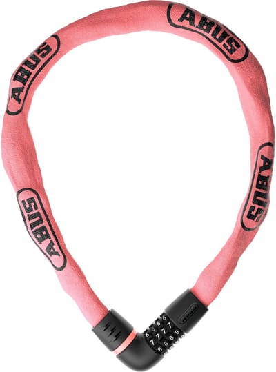Fietsslot ABUS Kettingslot - Tresor 6807C - Security level 7 - roze - 110 cm - Geschikt voor elektrische fietsen en stadsfietsen
