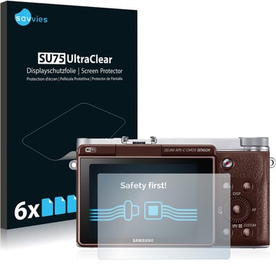 Savvies - Screenprotector voor Samsung NX3000 - Folie Beschermfolie transparant 6 Stuks