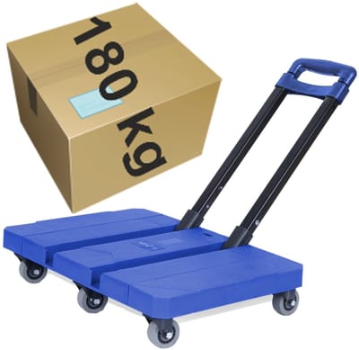 Forsage F-L016 - Plateauwagen - 180kg - Opvouwbaar - Kunststof - 6 Rollen