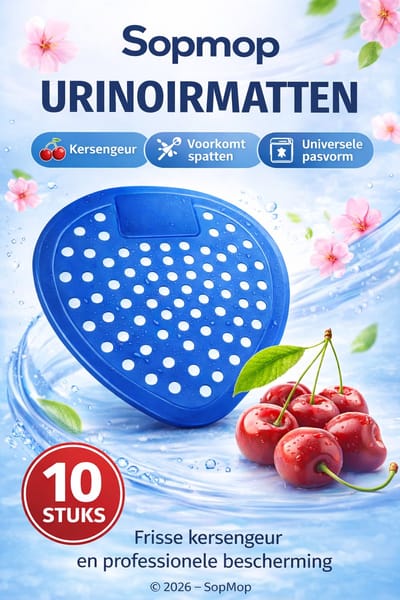 Sopmop Urinoirmatjes Blauw – Kersen Geur – 10 Stuks – Anti-Spat Urinoirmatten – Geurverfrisser voor Urinoir